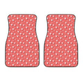 Pink And White Animal Paw Pattern Print Front Car Floor Mats