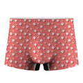 Pink And White Animal Paw Pattern Print Men's Boxer Briefs