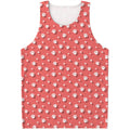 Pink And White Animal Paw Pattern Print Men's Tank Top