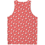 Pink And White Animal Paw Pattern Print Men's Tank Top