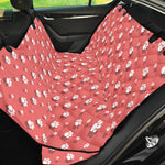 Pink And White Animal Paw Pattern Print Pet Car Back Seat Cover