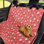 Pink And White Animal Paw Pattern Print Pet Car Back Seat Cover