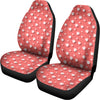 Pink And White Animal Paw Pattern Print Universal Fit Car Seat Covers