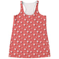 Pink And White Animal Paw Pattern Print Women's Racerback Tank Top