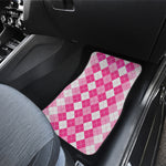 Pink And White Argyle Pattern Print Front Car Floor Mats