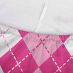 Pink And White Argyle Pattern Print Sofa Cover