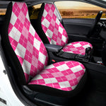 Pink And White Argyle Pattern Print Universal Fit Car Seat Covers