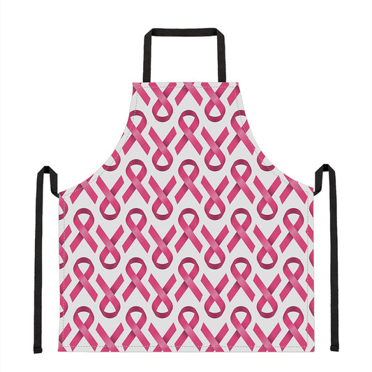 Pink And White Breast Cancer Print Apron