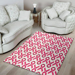 Pink And White Breast Cancer Print Area Rug