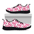 Pink And White Breast Cancer Print Black Running Shoes