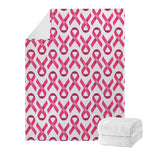 Pink And White Breast Cancer Print Blanket