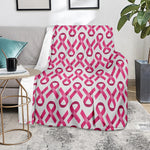 Pink And White Breast Cancer Print Blanket