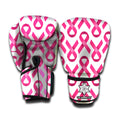 Pink And White Breast Cancer Print Boxing Gloves
