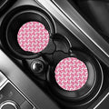 Pink And White Breast Cancer Print Car Coasters