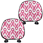 Pink And White Breast Cancer Print Car Headrest Covers