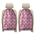 Pink And White Breast Cancer Print Car Seat Organizers