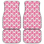 Pink And White Breast Cancer Print Front and Back Car Floor Mats
