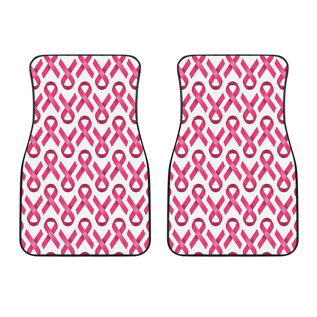 Pink And White Breast Cancer Print Front Car Floor Mats