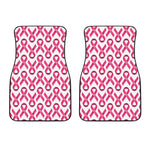 Pink And White Breast Cancer Print Front Car Floor Mats
