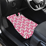 Pink And White Breast Cancer Print Front Car Floor Mats