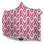Pink And White Breast Cancer Print Hooded Blanket
