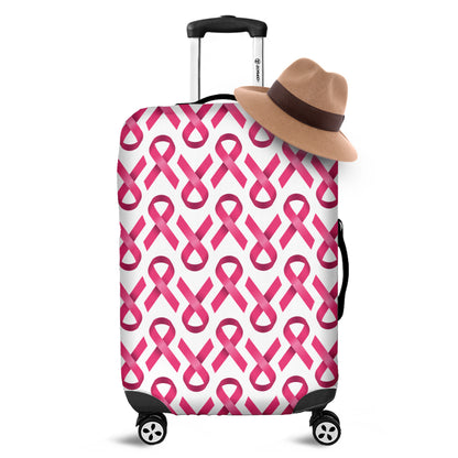 Pink And White Breast Cancer Print Luggage Cover