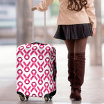Pink And White Breast Cancer Print Luggage Cover