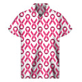 Pink And White Breast Cancer Print Men's Short Sleeve Shirt