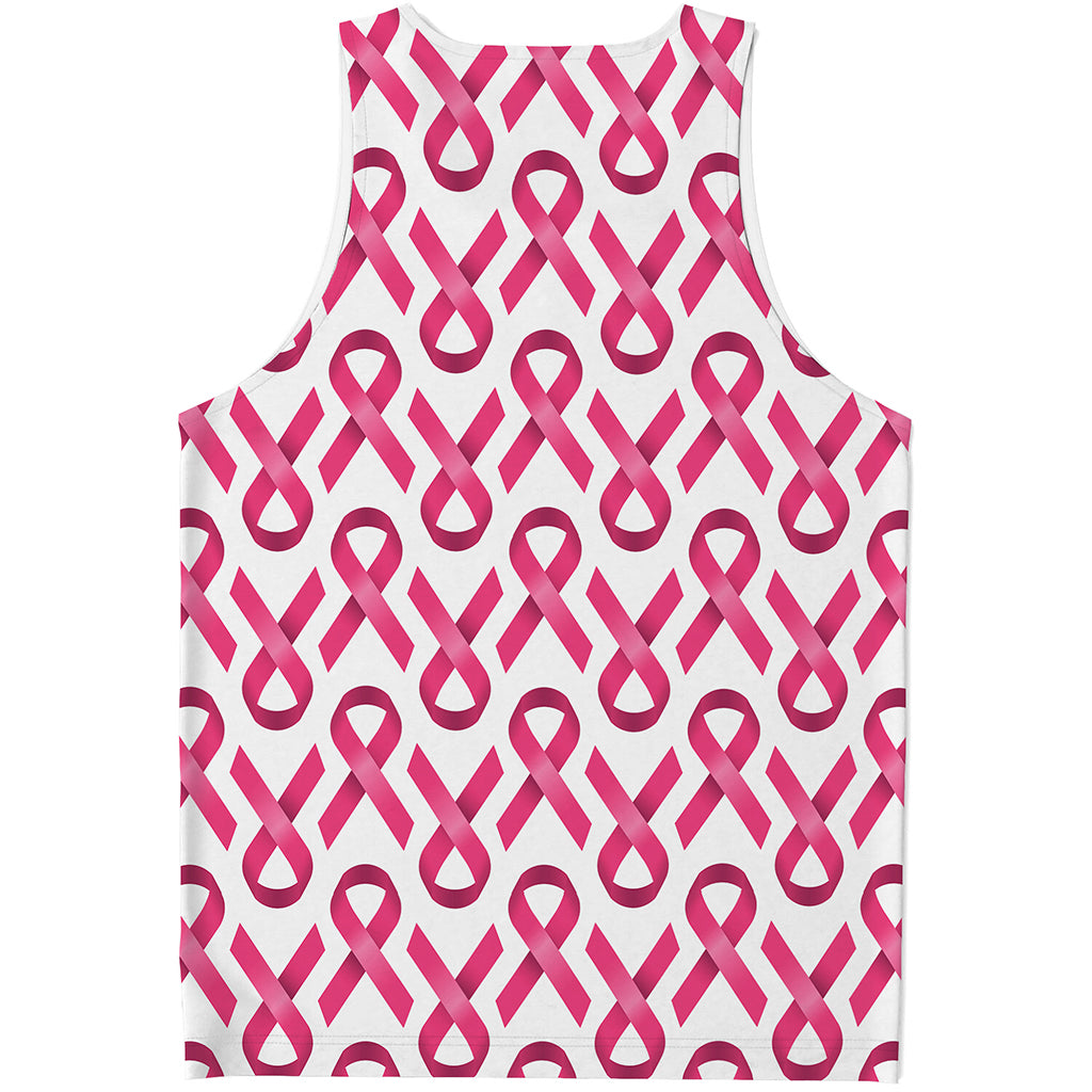 Pink And White Breast Cancer Print Men's Tank Top