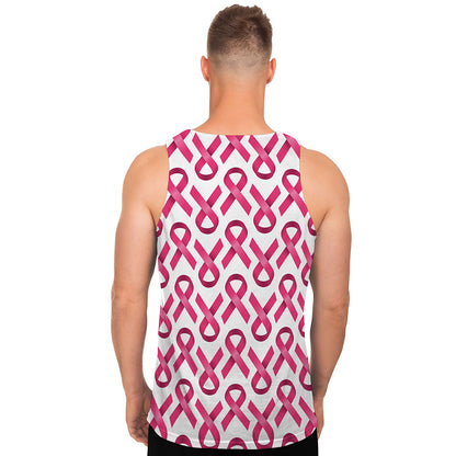 Pink And White Breast Cancer Print Men's Tank Top