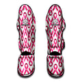 Pink And White Breast Cancer Print Muay Thai Shin Guards