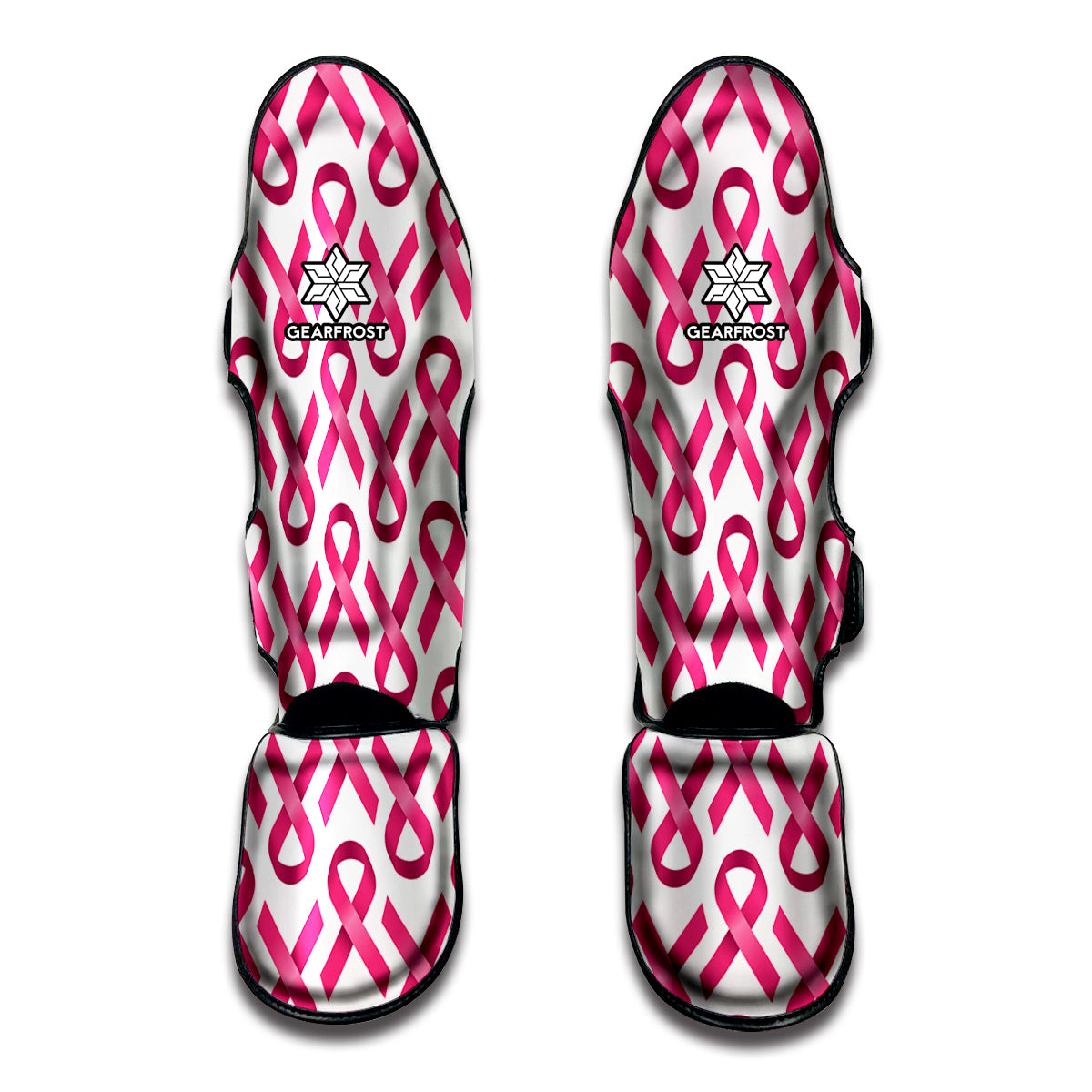 Pink And White Breast Cancer Print Muay Thai Shin Guard