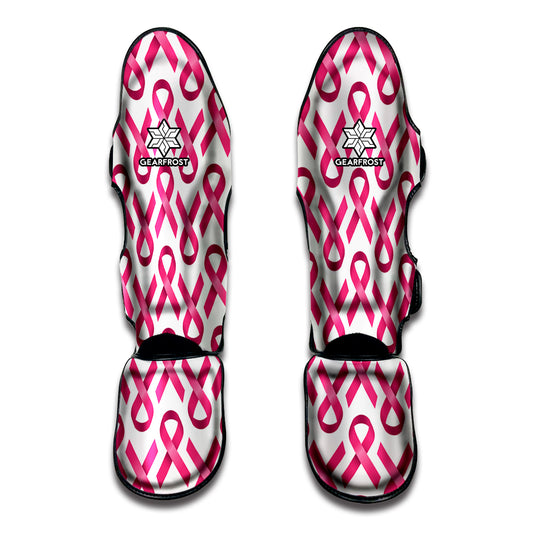 Pink And White Breast Cancer Print Muay Thai Shin Guard