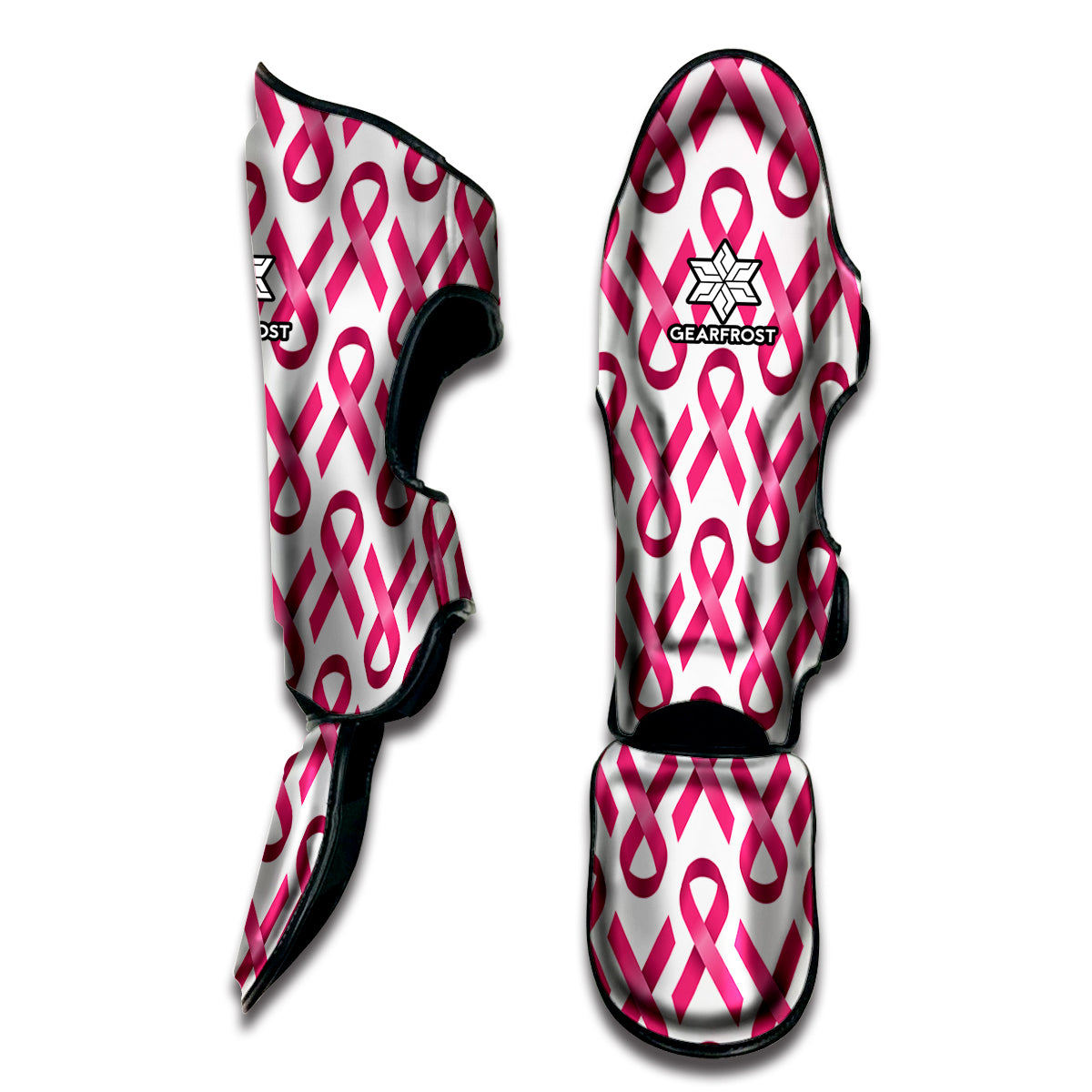 Pink And White Breast Cancer Print Muay Thai Shin Guard
