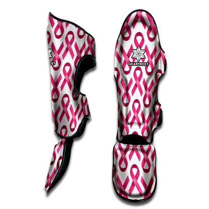 Pink And White Breast Cancer Print Muay Thai Shin Guard