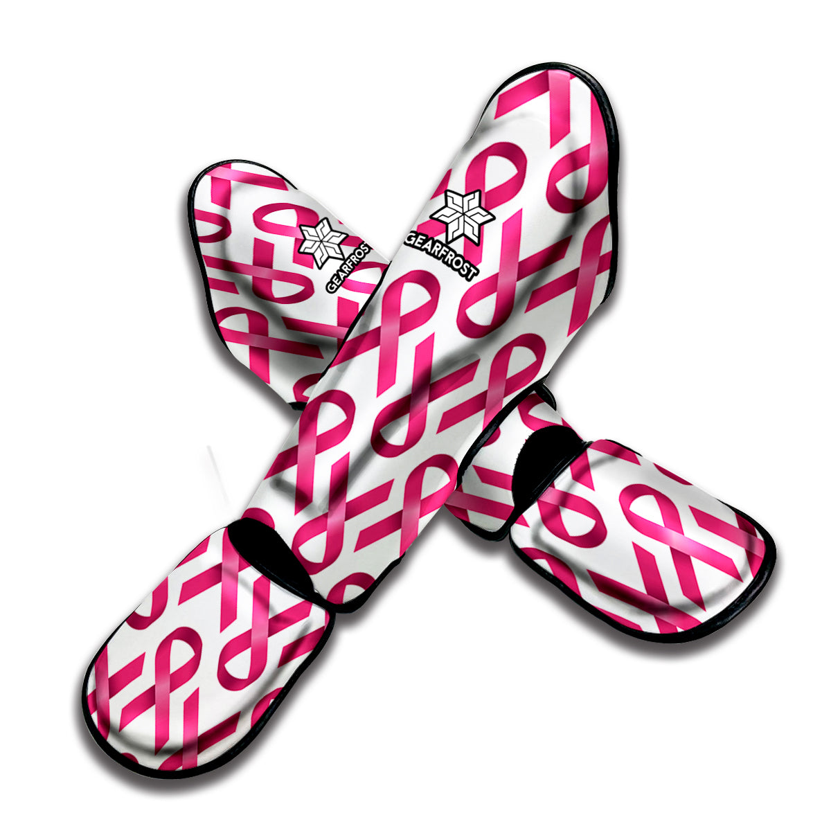 Pink And White Breast Cancer Print Muay Thai Shin Guard