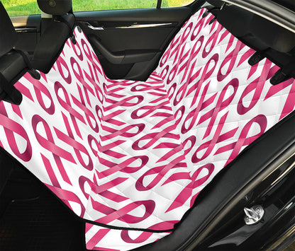 Pink And White Breast Cancer Print Pet Car Back Seat Cover