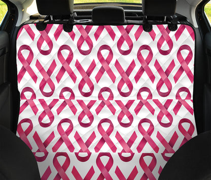Pink And White Breast Cancer Print Pet Car Back Seat Cover