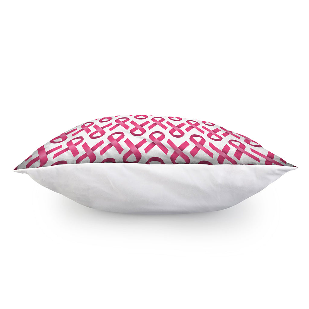 Pink And White Breast Cancer Print Pillow Cover