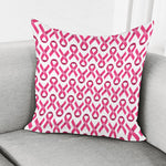 Pink And White Breast Cancer Print Pillow Cover
