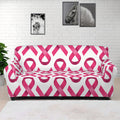 Pink And White Breast Cancer Print Sofa Cover
