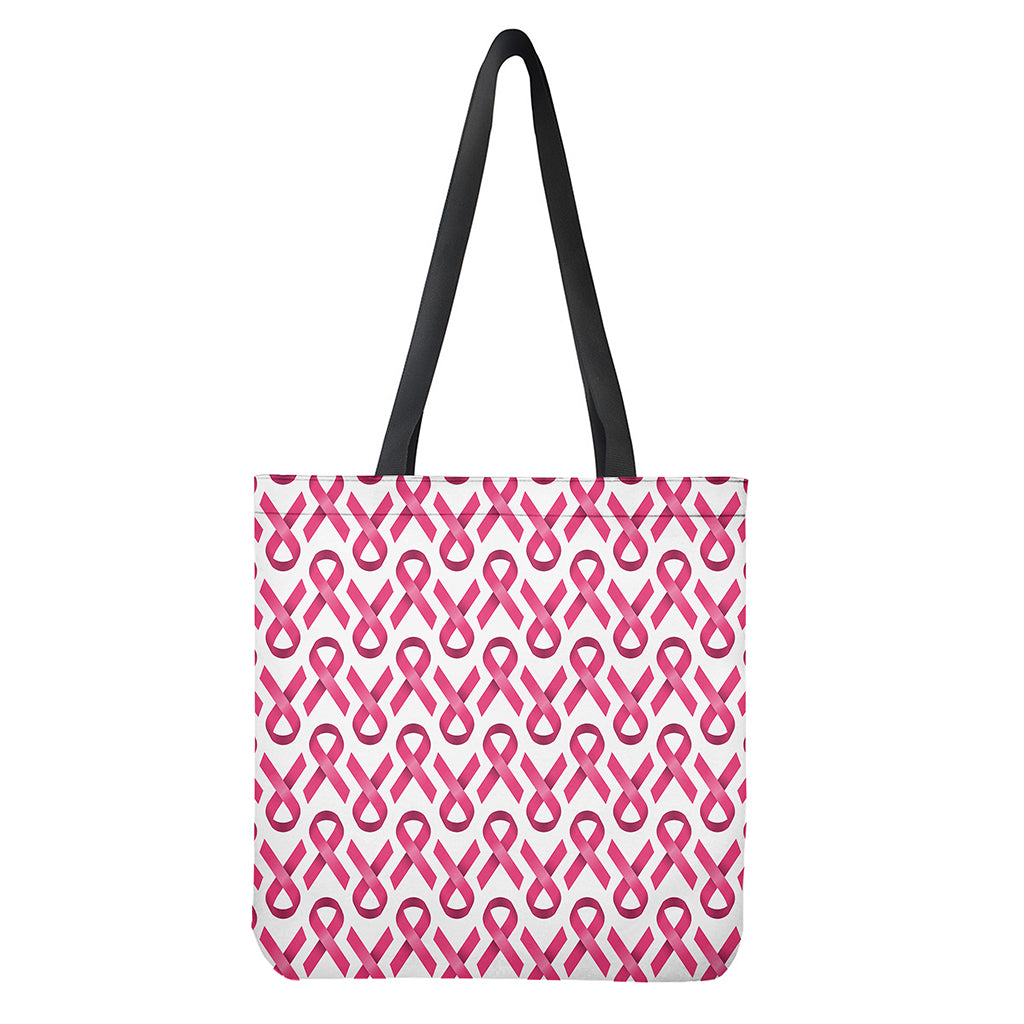 Pink And White Breast Cancer Print Tote Bag
