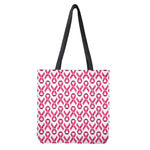 Pink And White Breast Cancer Print Tote Bag