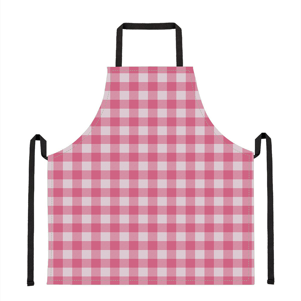 Pink And White Buffalo Check Print Apron