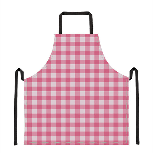 Pink And White Buffalo Check Print Apron