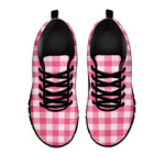 Pink And White Buffalo Check Print Black Sneakers