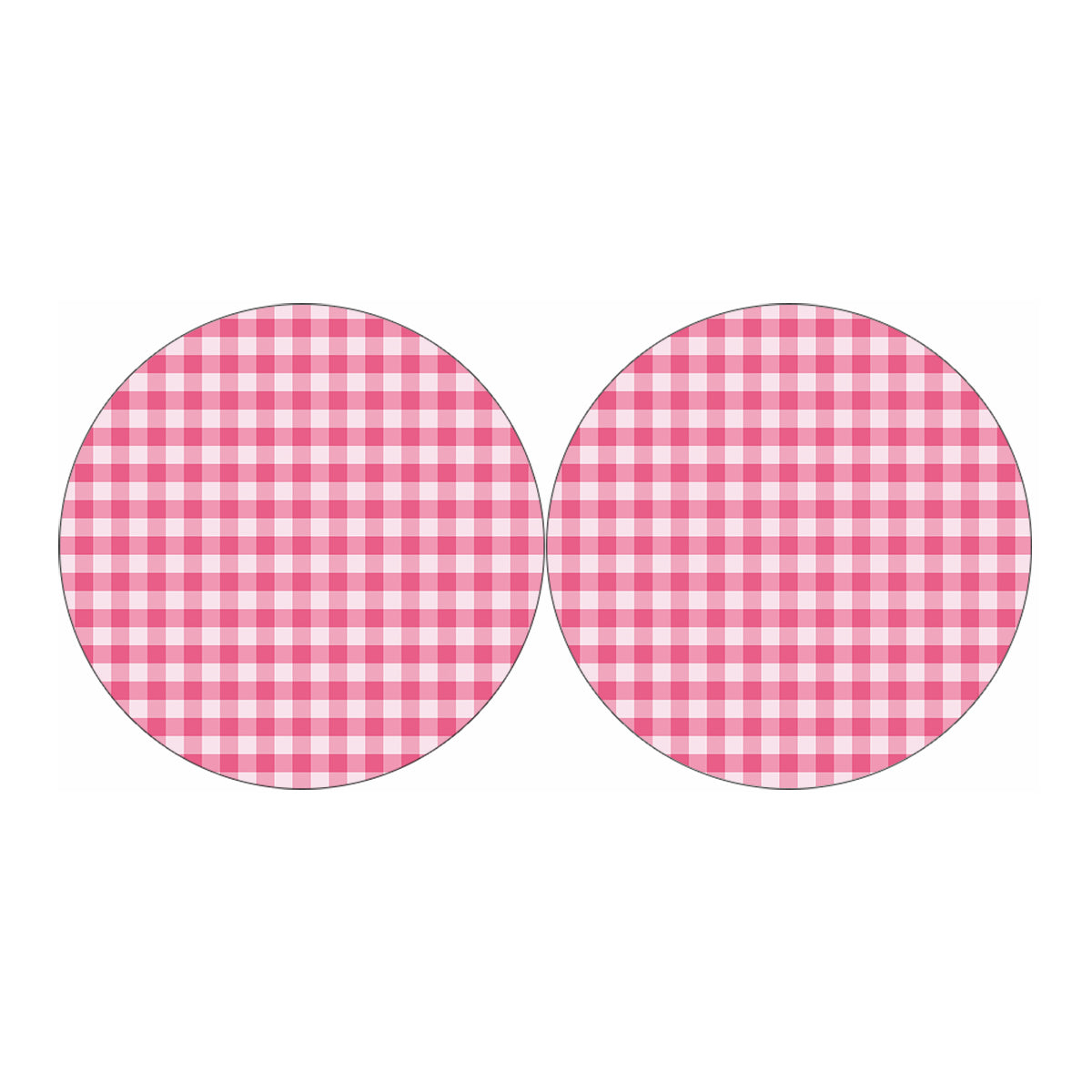 Pink And White Buffalo Check Print Car Coasters