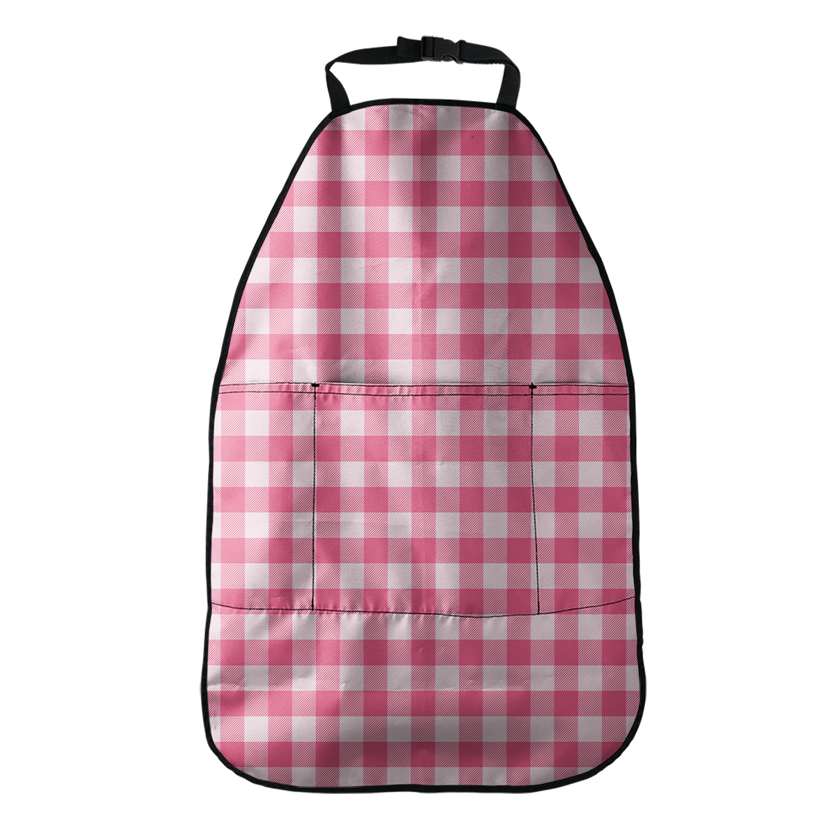 Pink And White Buffalo Check Print Car Seat Organizers