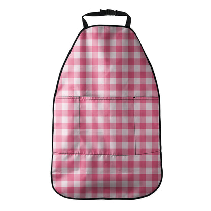 Pink And White Buffalo Check Print Car Seat Organizers