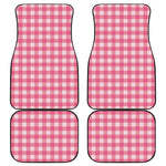 Pink And White Buffalo Check Print Front and Back Car Floor Mats